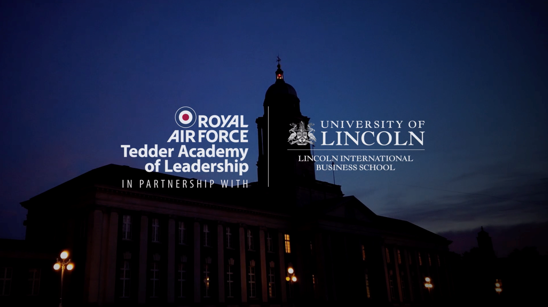Tedder poster with Lincoln University in the background.